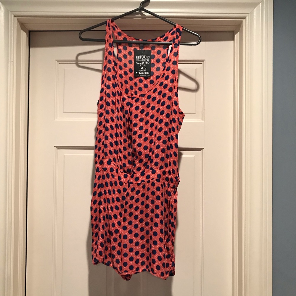 Tucker Romper - Size M. 100% silk.  Has Pockets!